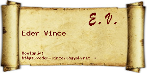 Eder Vince névjegykártya